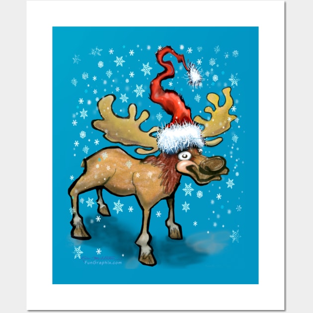 Merry Christmoose Wall Art by Kevin Middleton